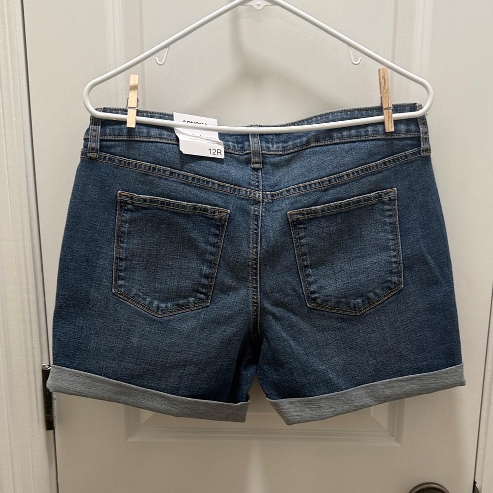Sonoma Dark Blue Rolled Cuff Denim Shorts - Picture 3 of 3